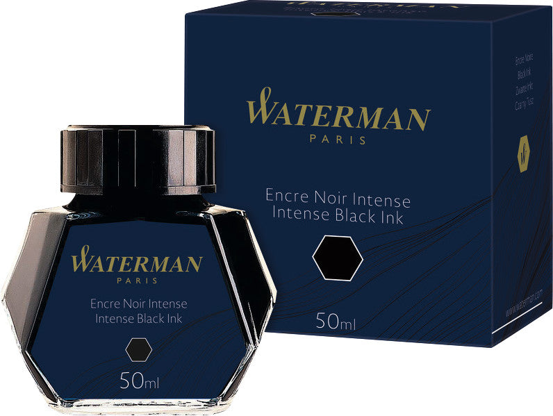 Waterman Füllfederhaltertinte für Konverter und Kolbenmechanik – Schwarz, geruchsarm, 50 ml