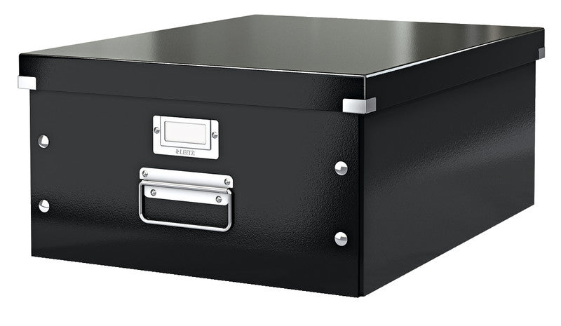 Leitz Click&Store Aufbewahrungsbox B 369 × H 200 × T 482 mm – für A3, mit Deckel, stapelbar, schwarz, Karton