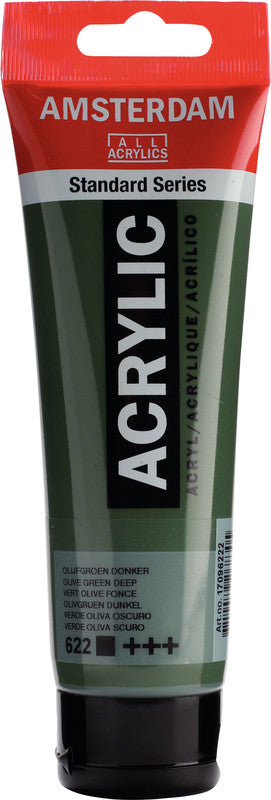 Royal Talens Amsterdam – Acrylic Standard – Acrylfarbe – Dunkelolivgrün, 120 ml
