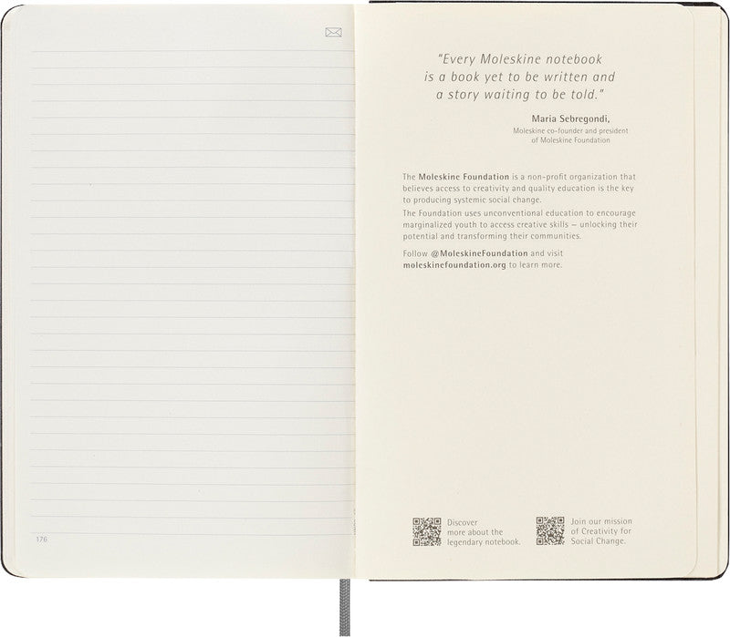 Moleskine Notizbuch, Leimbindung, Hardcover, 176 Seiten, 100 g/m² – schwarz, für MOLESKINE Notes-App