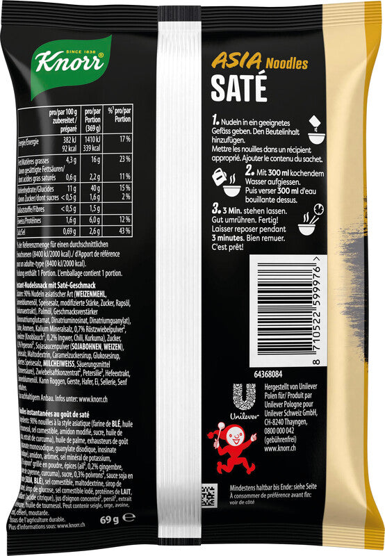 Knorr Asia Noodles Instant-Nudeln – Saté – 70 g