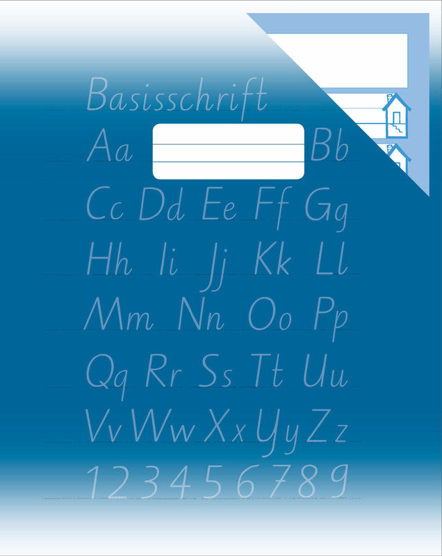 Schulheft – A4 – Basisschrift 6/6/6 mm, Grundlinie verstärkt – 40 Seiten, 90 g/m² – Blauer Engel