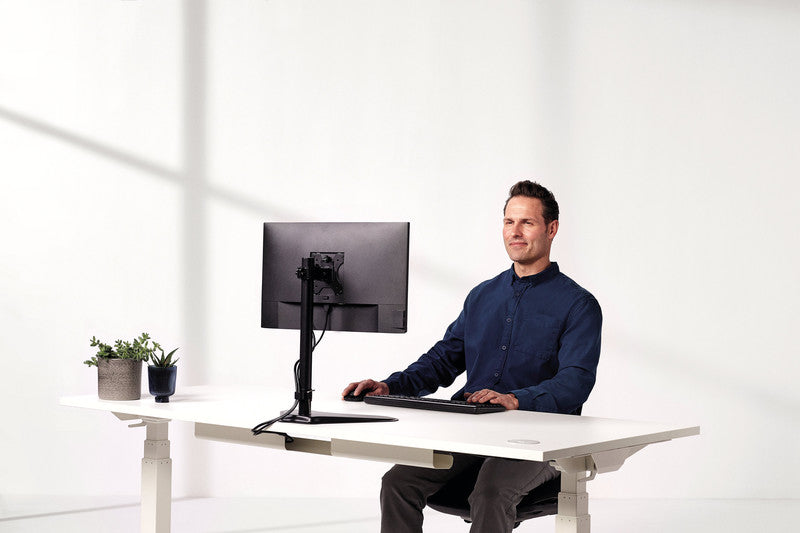 Fellowes Seasa – Monitorhalterung, Standfuss – bis 32", VESA 75 × 75/100 × 100 mm, neigbar ±45°, drehbar 360°