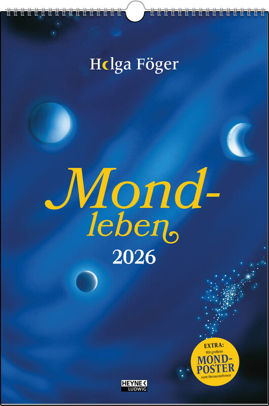 Heyne ludwig Bildkalender Mond 2027 – 33 × 48,5 cm – d – mit Tagesfeldern, mit Aufhänger