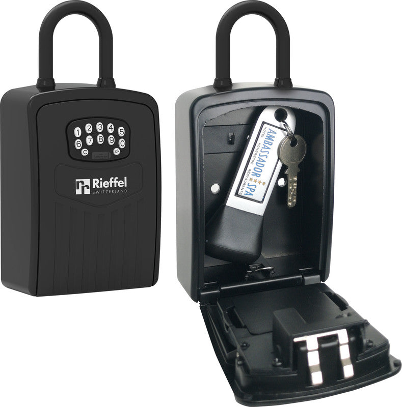 Rieffel Schlüsselkasten KSB-25 E B, 2 Haken, Elektronikschloss (Bluetooth/App)