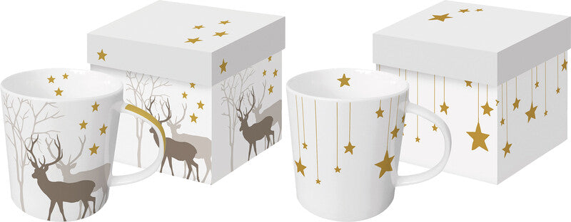 Ppd Christmas Gold Tasse – 0,40 l, Porzellan, Weiss