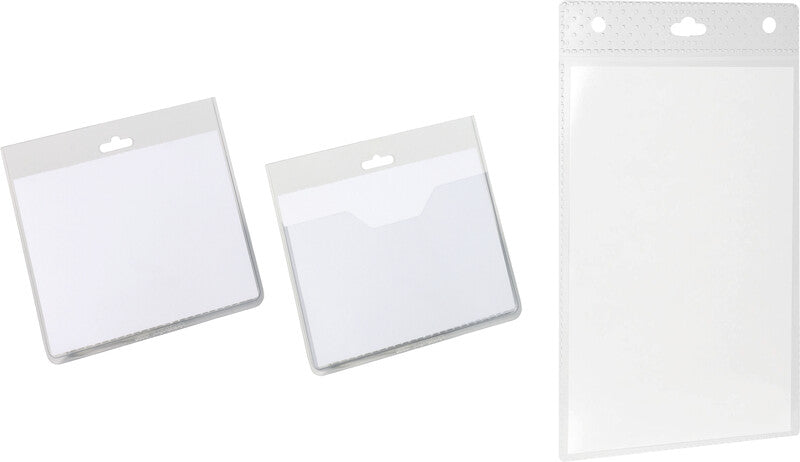 Durable Namensschild – für Visitenkarten – 105 × 148 mm, Kunststoff, transparent – 20 Stück