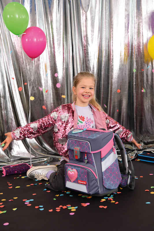 Step by Step Schulrucksack-Set 2in1 Plus – 6-teilig – Glitter Heart Hazle