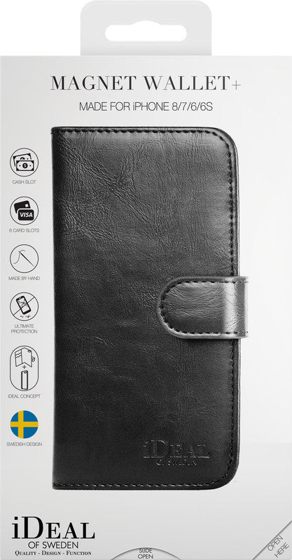 Ideal of Sweden – Booklet-Hülle – für Apple iPhone 6–8/SE (2020) – schwarz – mit Kartenfach, Magnetverschluss