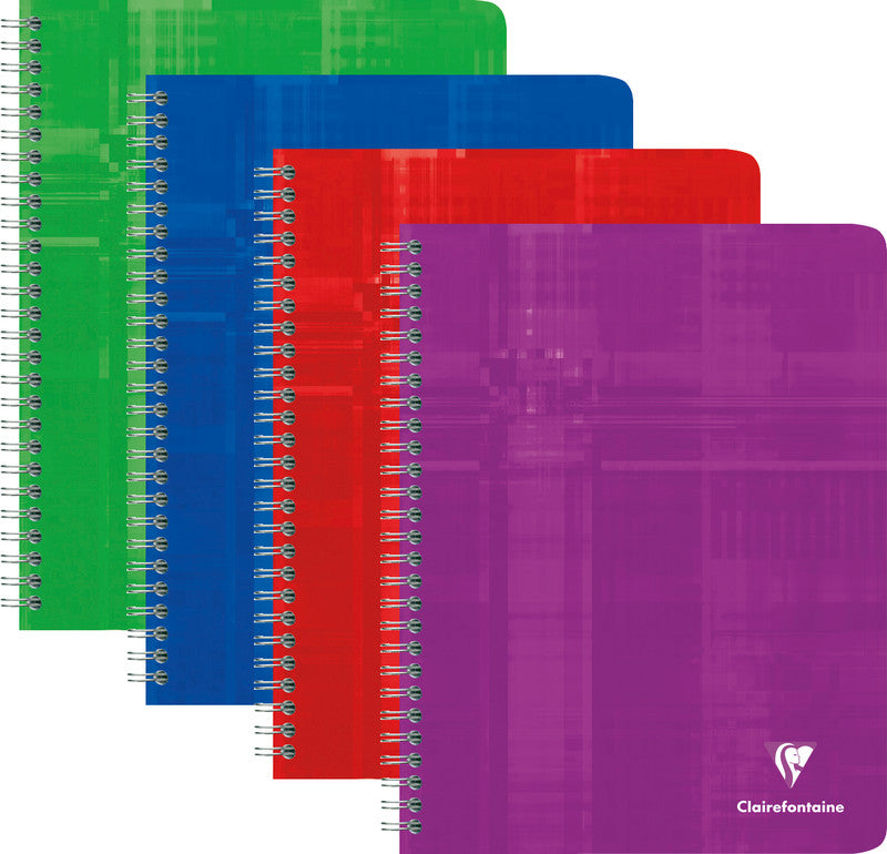Clairefontaine Spiralheft, 175 × 220 mm, 5 mm kariert, 120 Seiten, 90 g/m² – sortiert