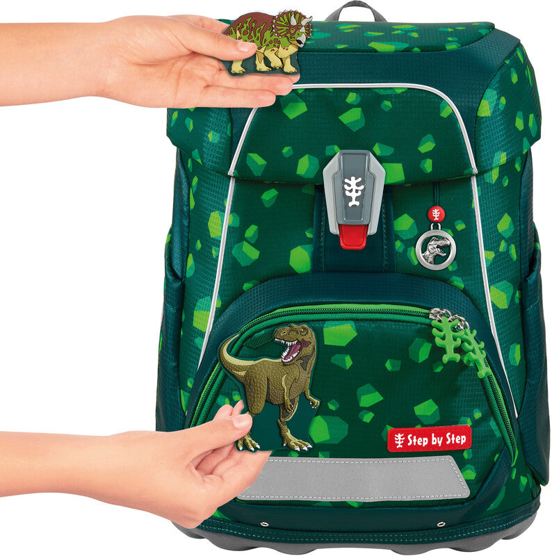 Step by Step Schulrucksack-Set Fit – 5-teilig – Dino Targo – umweltfreundliche Verpackung