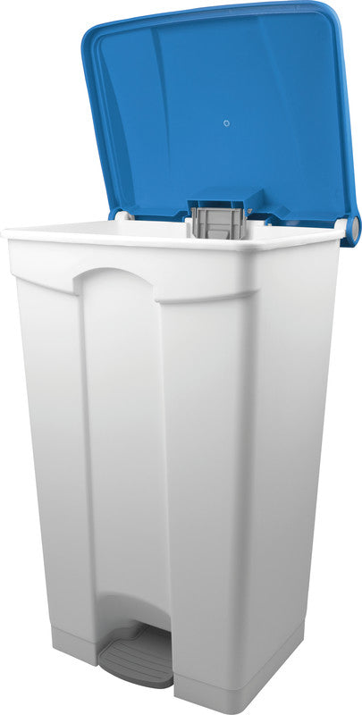 Helit Abfallcontainer the step – 90 l – mit Deckel – Kunststoff, weiss – B × H × T 500 × 830 × 410 mm