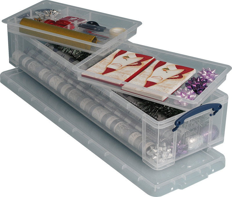 Really Useful Boxes Ordnungsbox – Kunststoff, transparent, 25,5 × 15,5 × 80 cm