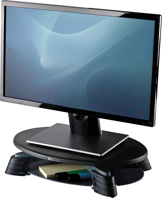 Fellowes Monitorhalterung, Standfuss, höhenverstellbar, drehbar, 14 kg, schwarz