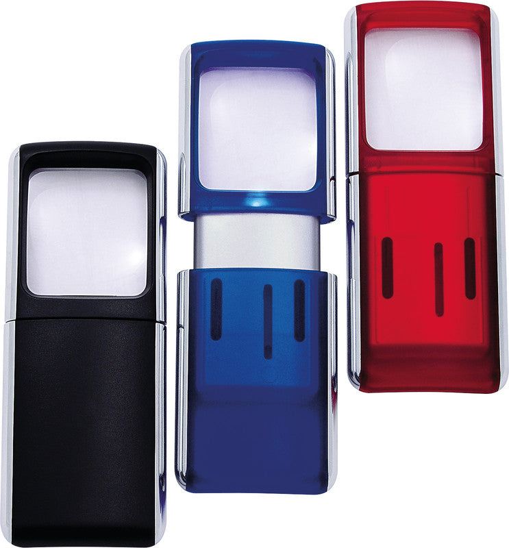 Wedo Leuchtlupe – 3× – mit LED, schwarz, Linse 35 × 38 mm, B 47 × H 118 × T 14 mm
