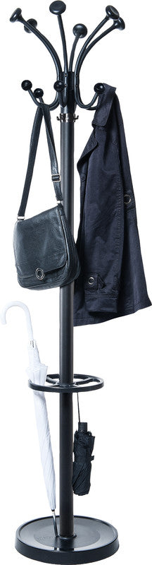 MAUL Nubis Garderobenständer – mit Schirmhalter – Stahl – schwarz – 1'775 mm