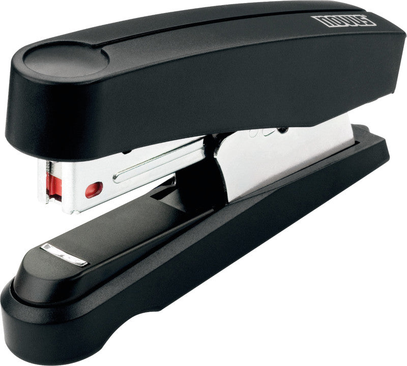 Novus B10 FC – Hefter, 20 Blatt, für Nr. 10, Flat-Clinch, Einlegetiefe 38 mm, Schwarz