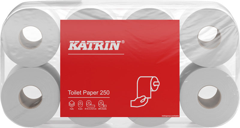 Katrin Toilettenpapier – 110 × 95 mm, für alle konventionellen Toilettenpapierspender – 8 Rollen