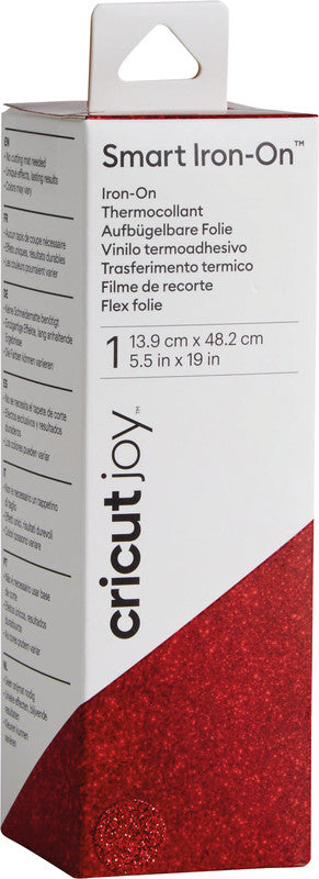 Cricut Aufbügelfolie – Rot – 139 × 482 mm – für Cricut Joy Schneideplotter
