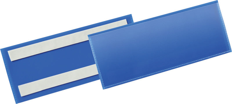 Durable Kennzeichnungstaschen – 210 × 74 mm, blau, selbstklebend, 50er-Pack