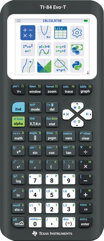 Texas Instruments TI-84 Evo-T Grafikrechner – Batteriebetrieb – Schwarz