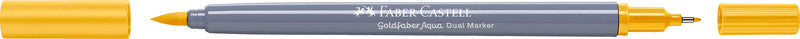Faber-Castell Pinselstift – Finelinerspitze 0,6 mm, Pinselspitze – Naples Gelb – wasservermalbar
