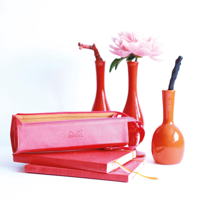Rhodia Hartschalenetui, leer – fuchsia – Kunstleder – 23,0 × 5,0 × 5,0 cm