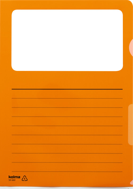Kolma Sichtmappe A4 – Orange, Kunststoff, glänzend, 130 µm, 10er-Pack