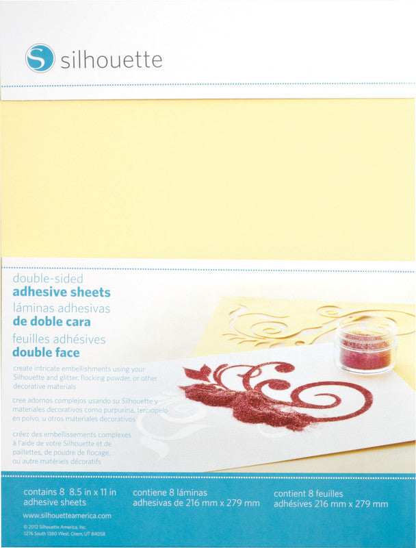 Silhouette Stickerpapier – für Silhouette Schneideplotter – 215 × 280 mm – Weiss – 8 Blatt