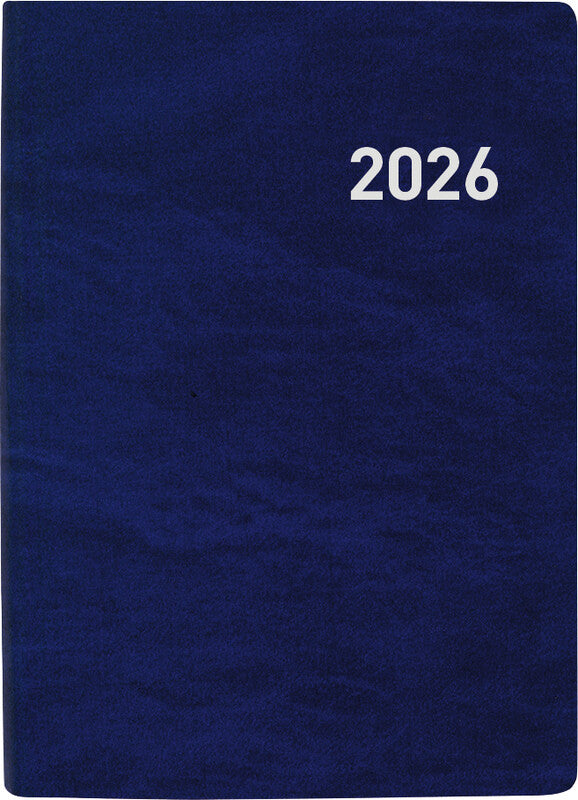 Biella Taschenagenda – 1 Woche/2 Seiten, gebunden, 7,6 × 11,0 cm, 2026, dunkelblau, FSC