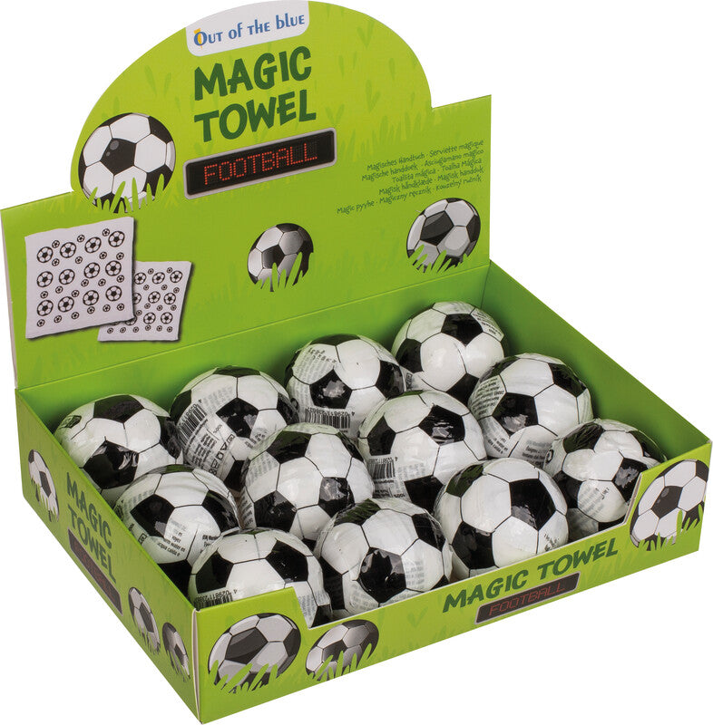 Out oft the blue OUT OF THE BLUE Zauberhandtuch Fussball – 3 × 3 cm, Schwarz/Weiss, Baumwolle