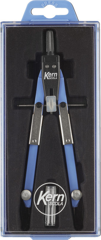 Kern scola Zirkel – Schenkellänge 17 cm, Radius 31 cm, Schnellverstellung, Aufnahme bis 4 mm, Messing