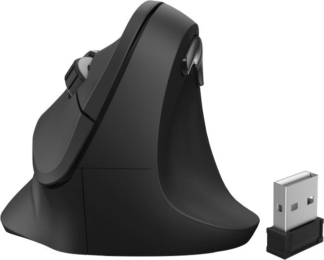 Hama EMW-500 Ergonomische Maus – kabellos, USB-A, 6 Tasten, für Rechtshänder, vertikal, schwarz