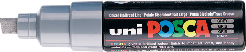 Uni-Ball Kreidemarker – Keilspitze, 8 mm – Grau