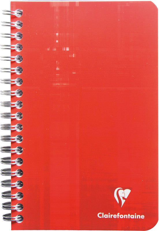 Clairefontaine Spiralheft, 110 × 175 mm, kariert, Spiralbindung, 50 Blatt, 50 g/m² – farbig sortiert