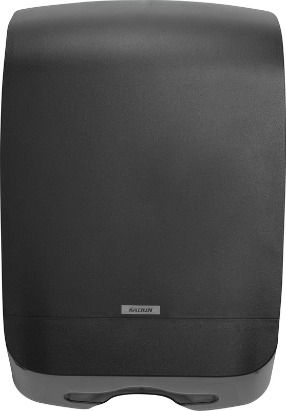 Katrin Falthandtuchspender Inclusive Medium Schwarz – für Falthandtücher bis 240 mm – 301 × 450 × 146 mm