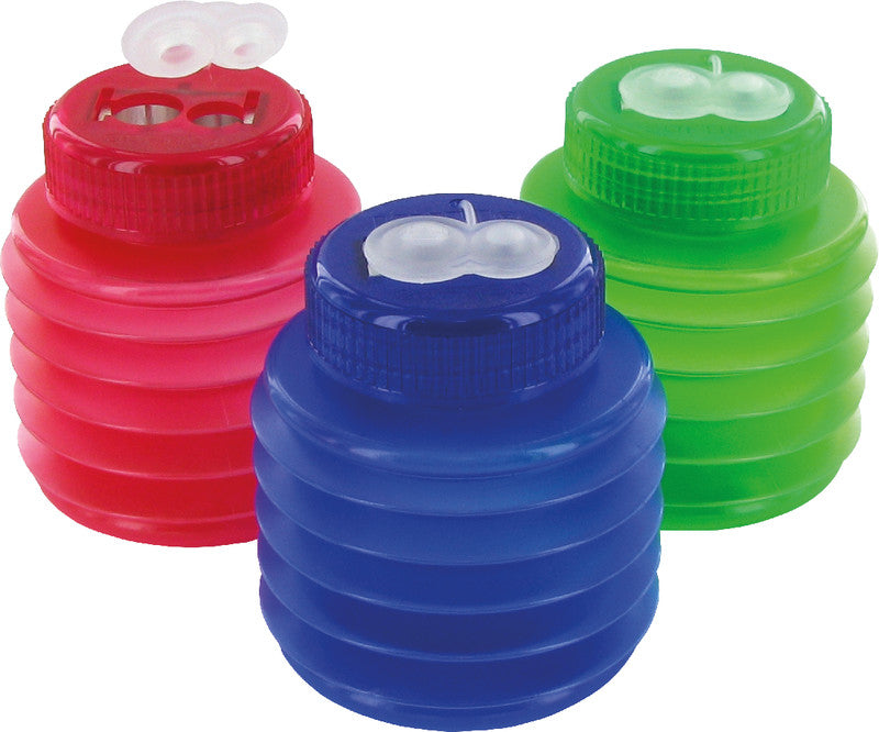 Kum Spitzer – manuell, 2-Loch, mit Behälter, für Blei- & Buntstifte Ø 8 und 11 mm, Kunststoff, assortiert