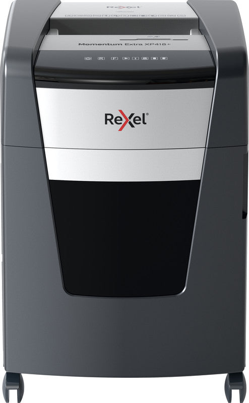 Rexel Momentum Extra XP418+ – Aktenvernichter, DIN P-4, Partikelschnitt 4 × 35 mm, 18 Blatt, 45 l, A4