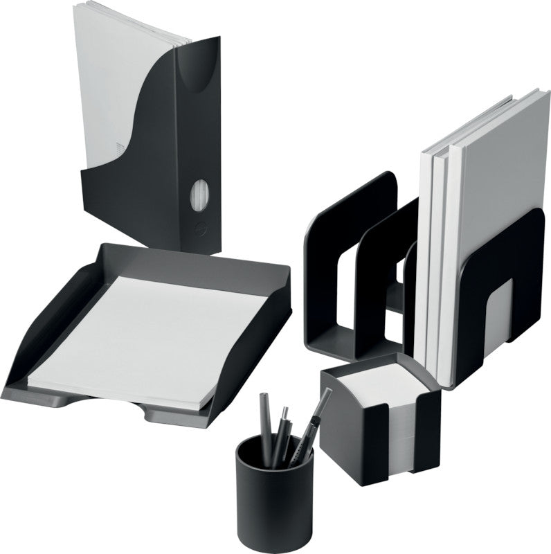 Durable Briefkorb – für A4, C4, stapelbar, mit Griffausschnitt, matt, schwarz, B 253 × H 63 × T 337 mm
