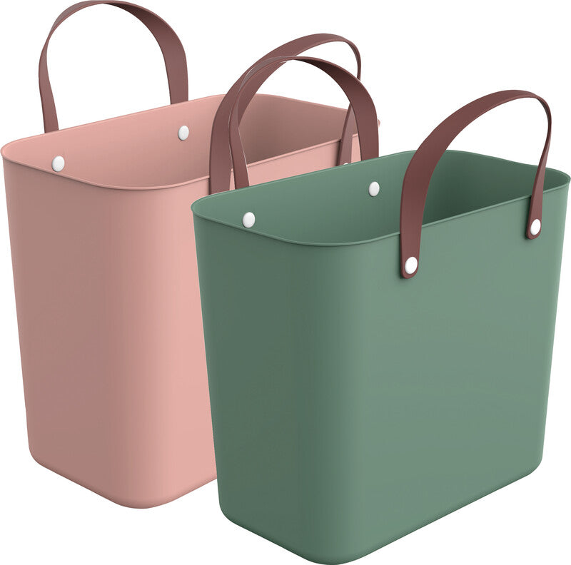 Rotho Einkaufstasche Multibag Style Albula – 25 l – 40 × 43 × 23,5 cm – Kunststoff – Mistelgrün
