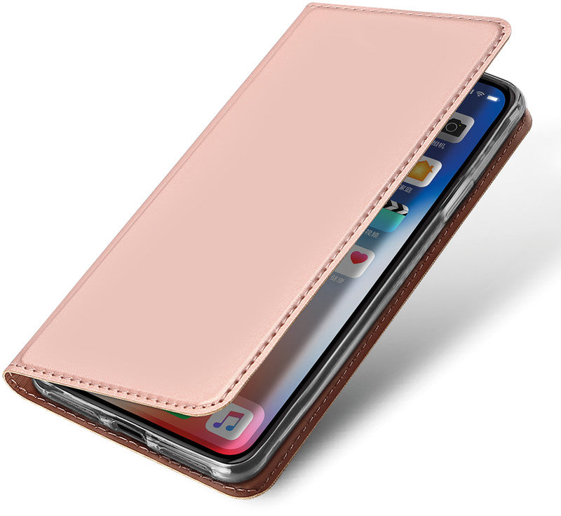 Dux Ducis Booklet-Hülle Skin Pro – für Apple iPhone X/XS – Roségold – Kunstleder – mit Kartenfach, Magnetverschluss