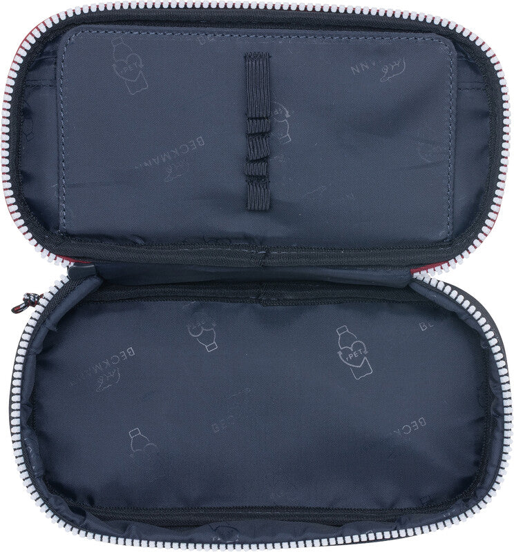 Beckmann Sport Jr. Schlamperetui, leer – Navy Weiss – Kunststoff – 22 × 11 × 5 cm