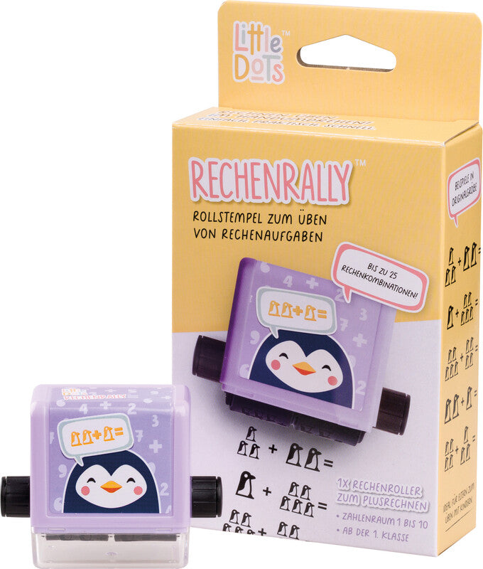 Little Dots – Pinguin Rollstempel – Rechenrally, Abdruckhöhe 25 mm