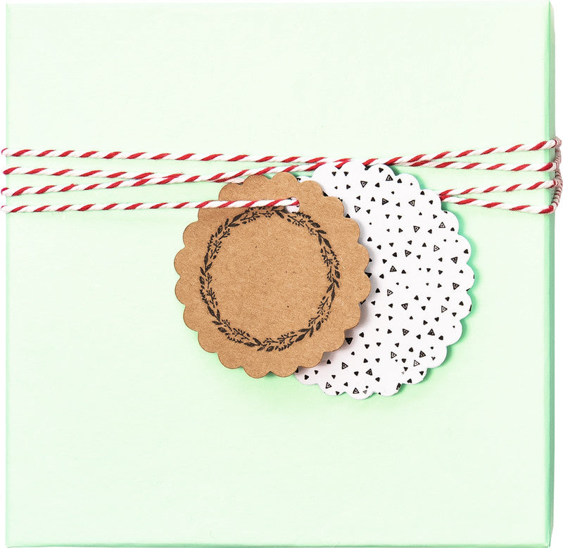 Folia Geschenketiketten – rund, neutral – 12 Etiketten – Papier