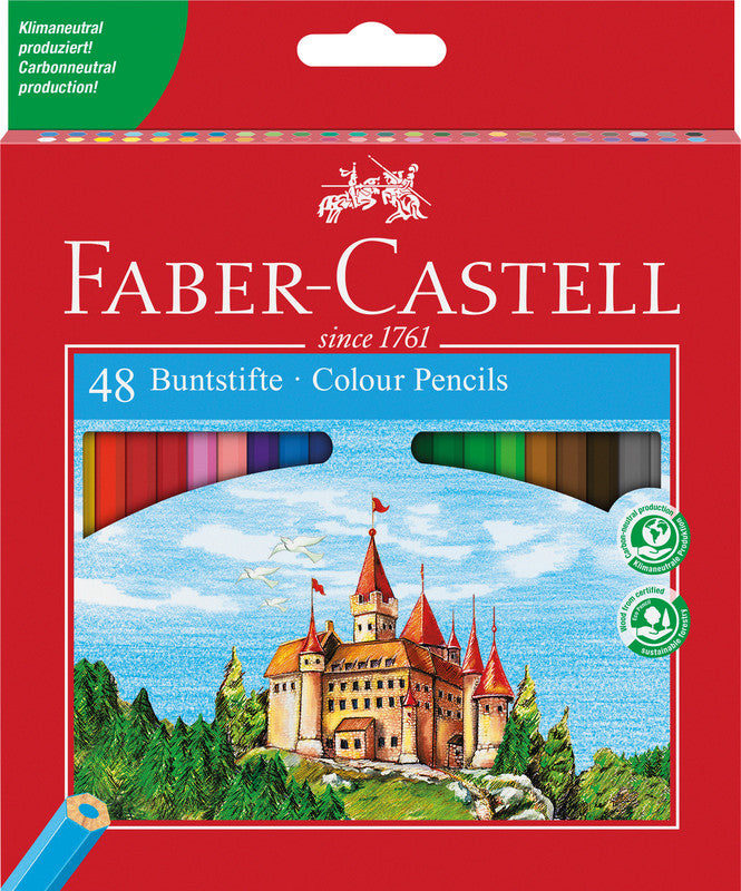 Faber-Castell Buntstifte – 48 Farben, im Kartonetui, Ø 2,8 mm, sechskantig, FSC