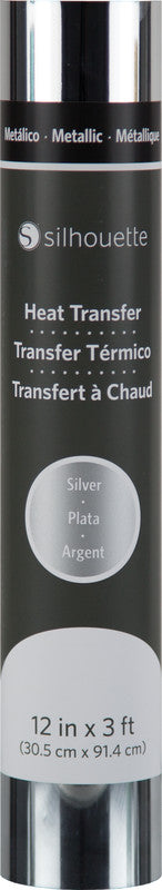 Silhouette Metallic Aufbügelfolie – Silber – 30,5 × 90 cm – für Silhouette Schneideplotter