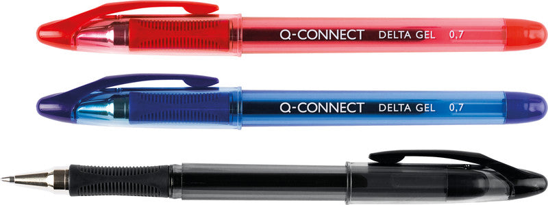 Q-CONNECT Gelschreiber – Schwarz, 0,7 mm, Kappe