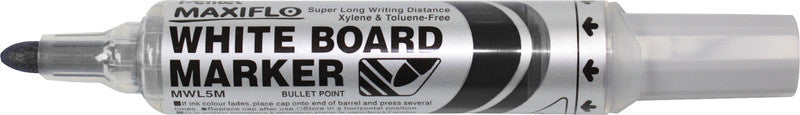 Pentel Whiteboard-Marker Maxiflo MWL5M – Konische Spitze 6 mm – Schwarz – Trocken abwischbar