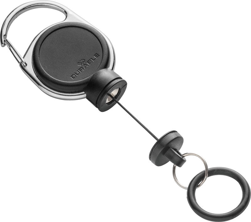 Durable Jojo Extra Strong Schlüsselanhänger – schwarz, mit Metallclip, L 600 mm – für 250 ml Flaschen