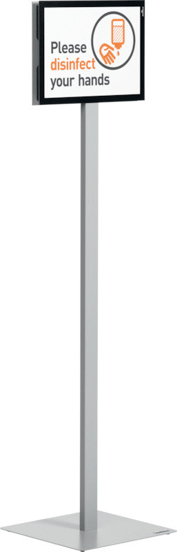 Durable Duraframe Infoständer – für A4 Hoch-/Querformat, magnetisch, silber/schwarz, Metall
